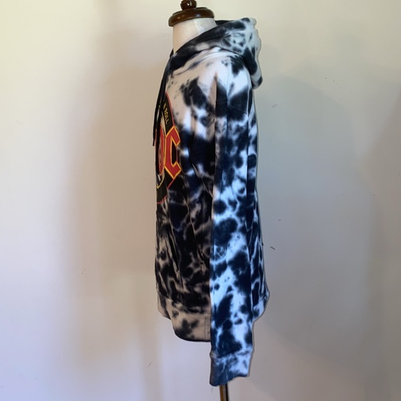 AC/DC Black and White Tie Dye Women’s Hoodie Size XS - Picture 4 of 8